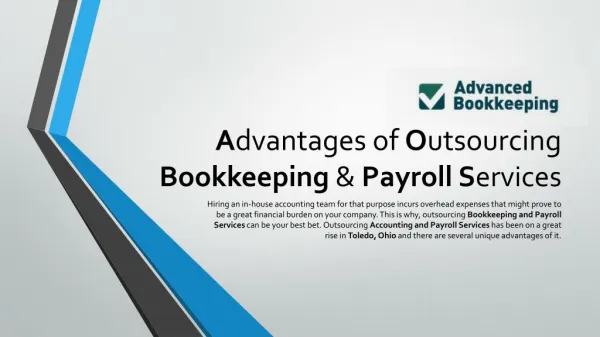 Advantages of Outsourcing Bookkeeping & Payroll Services