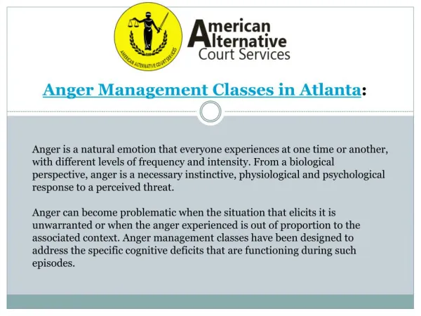 Anger Management Classes in Atlanta