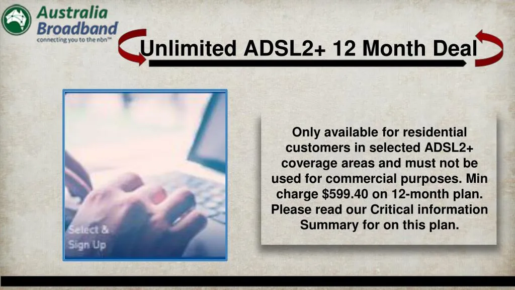 unlimited adsl2 12 month deal