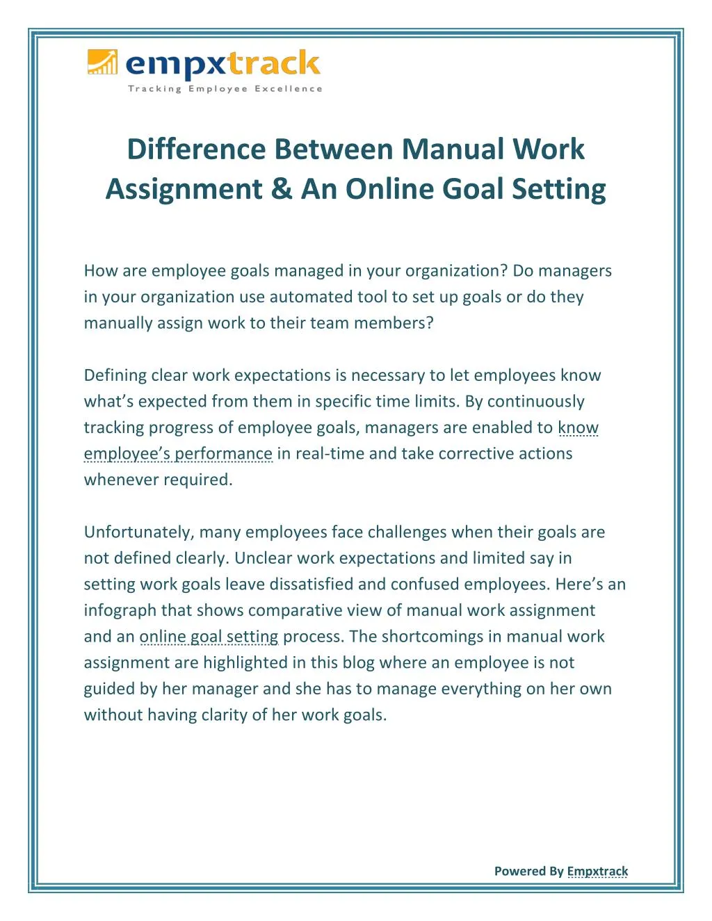difference between manual work assignment