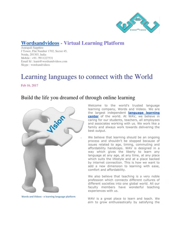 Online Language Learning Center