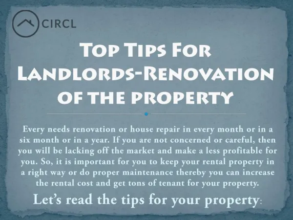 Top Tips For Landlords-Renovation of the property