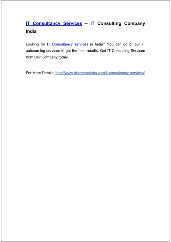 it consultancy services it consulting company