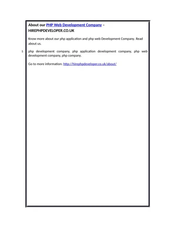about our php hirephpdeveloper co uk