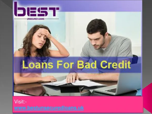 Loans for re-establishing bad credit history