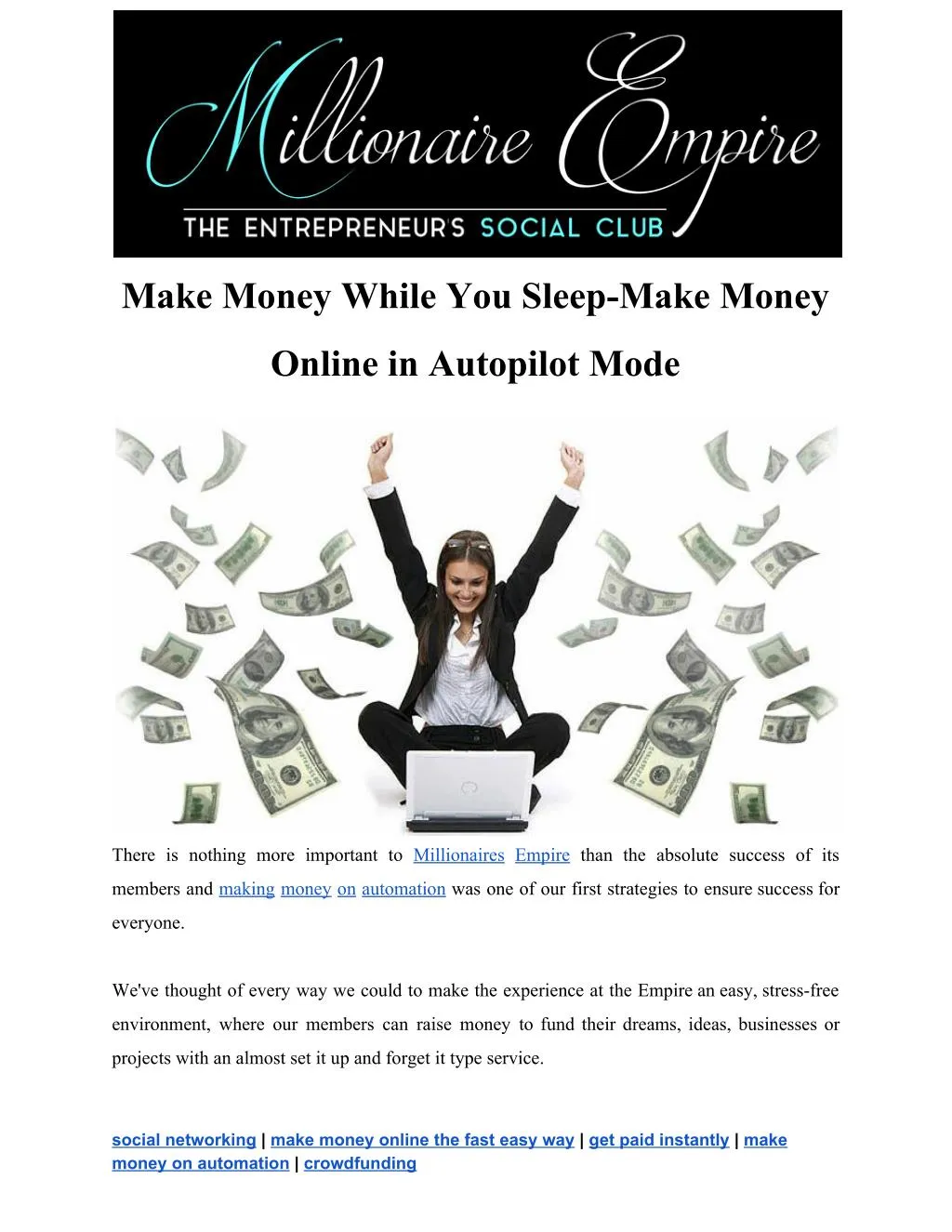make money while you sleep make money