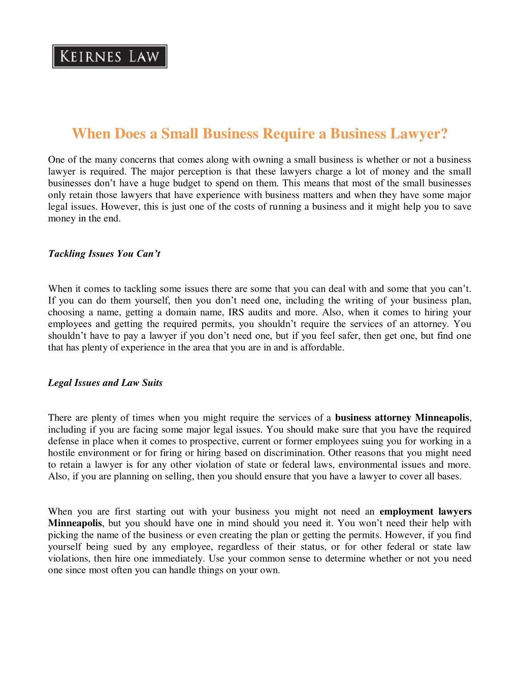 when does a small business require a business