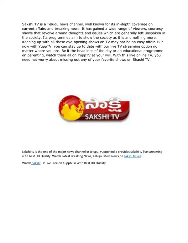 Sakshi | Sakshi TV Live