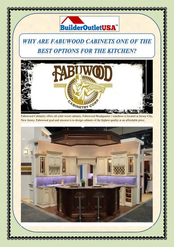 WHY ARE FABUWOOD CABINETS ONE OF THE BEST OPTIONS FOR THE KITCHEN?