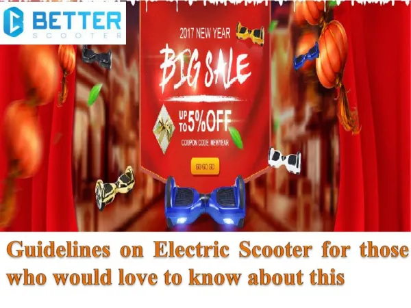 Guidelines on Electric Scooter for those who would love to know about this