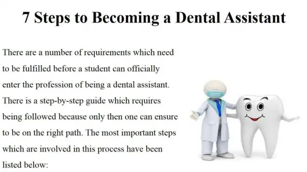7 Steps to Becoming a Dental Assistant