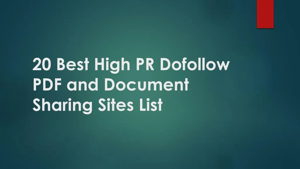 20 best high pr dofollow pdf and document sharing