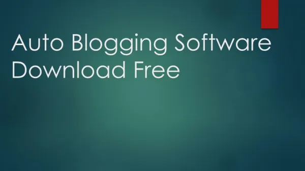 Auto Blogging Software Download Free