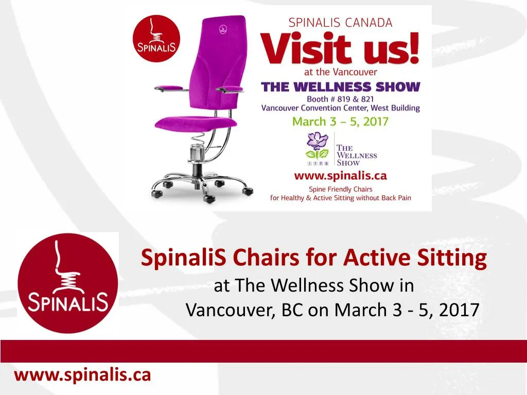 spinalis chairs for active sitting at the wellness show in vancouver bc on march 3 5 2017
