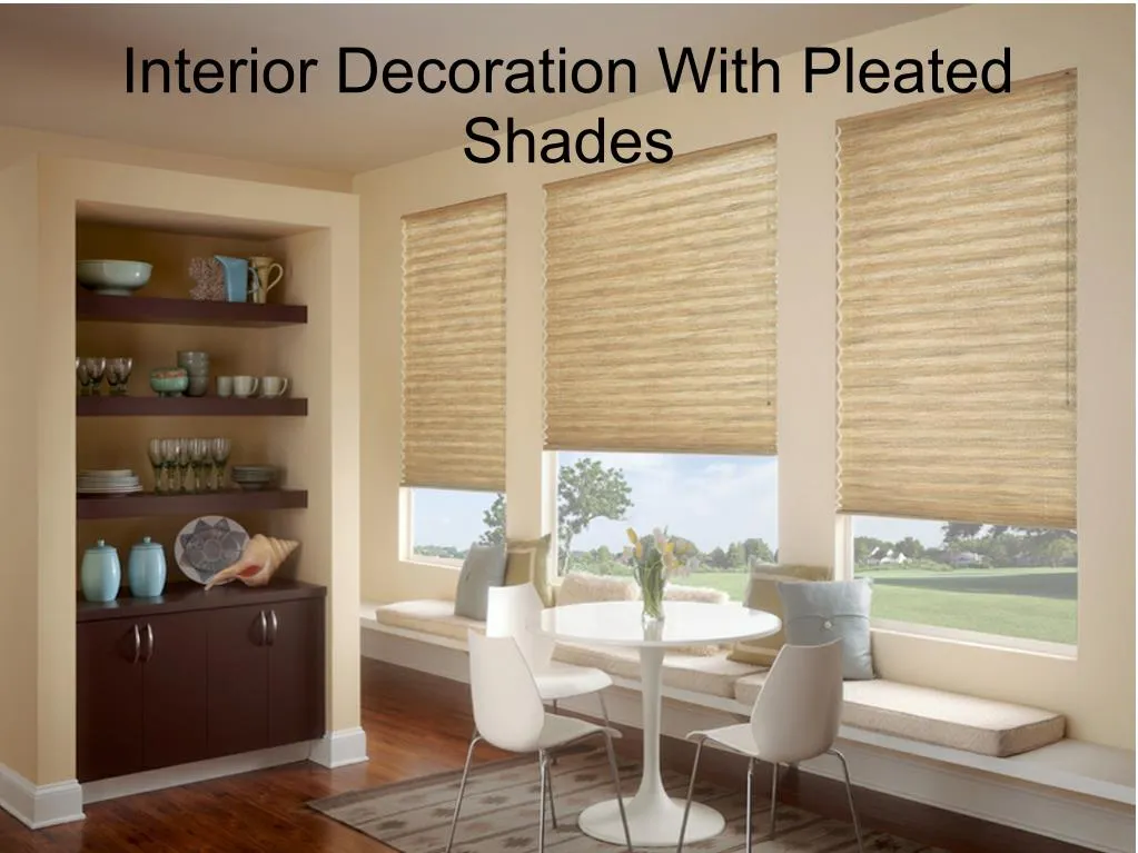 interior decoration with pleated shades