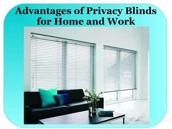 Advantages of privacy blinds for home and work
