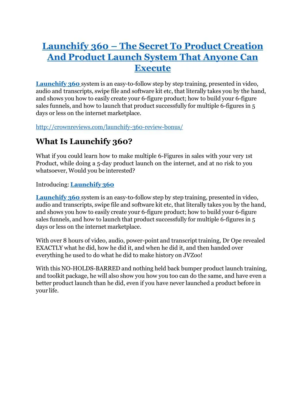 launchify 360 the secret to product creation