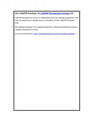 Hire CakePHP Developer -#1 CakePHP Development Company UK - slide 1