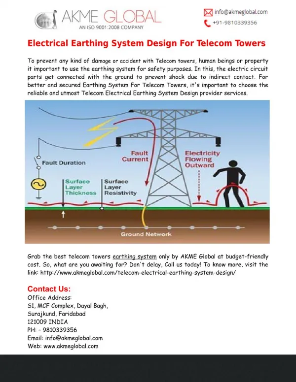 Electrical Earthing System Design For Telecom Towers