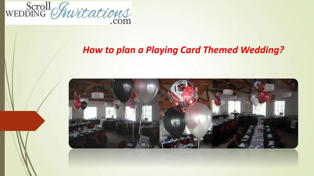 how to plan a playing card themed wedding
