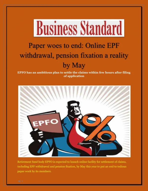 Paper woes to end: Online EPF withdrawal, pension fixation a reality by May