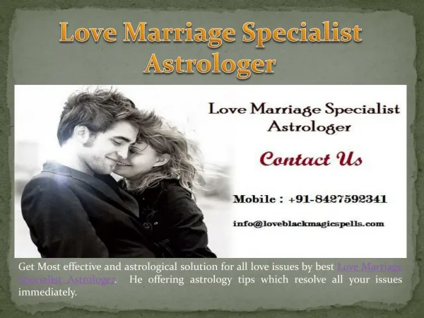 Love Marriage Specialist Astrologer