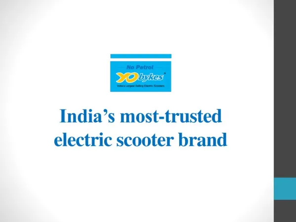 YObykes – India’s most trusted electric scooter brand