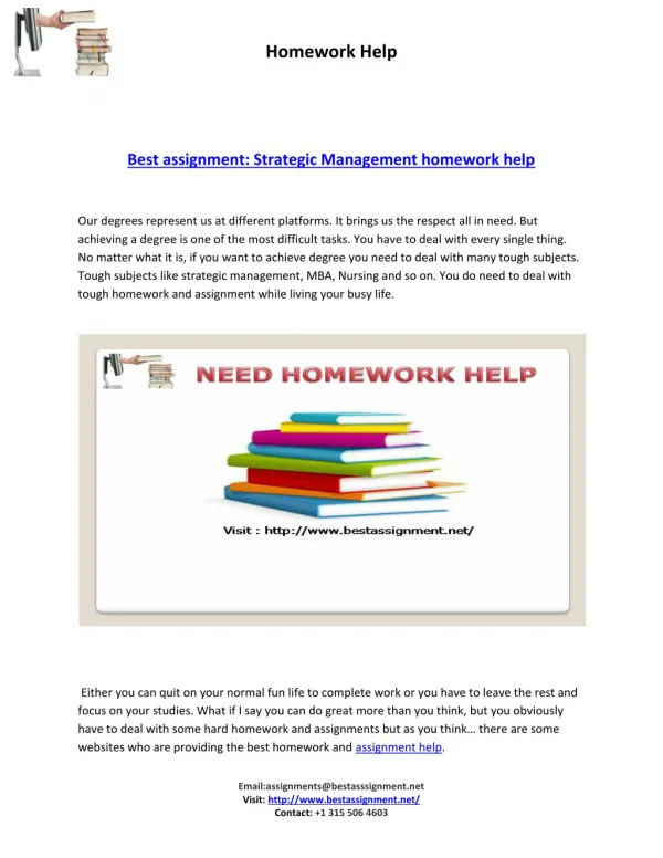 Strategic management homework help