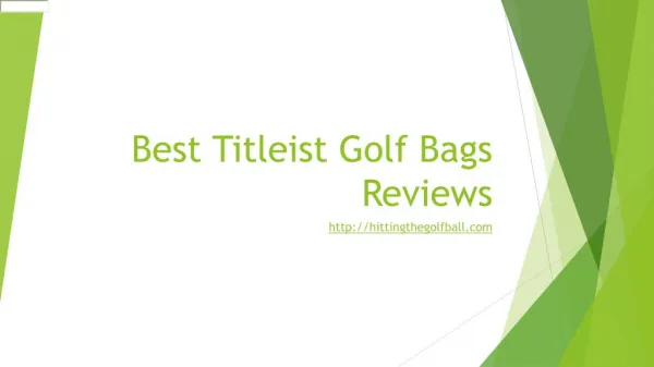 best Titleist golf bags
