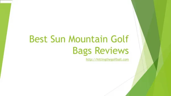 Best Sun Mountain golf bags