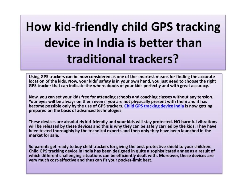 how kid friendly child gps tracking device