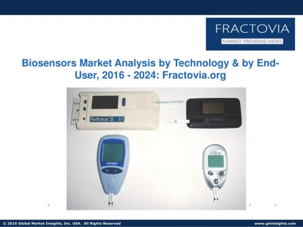Biosensors Market share to achieve 8% growth from 2016 to 2024