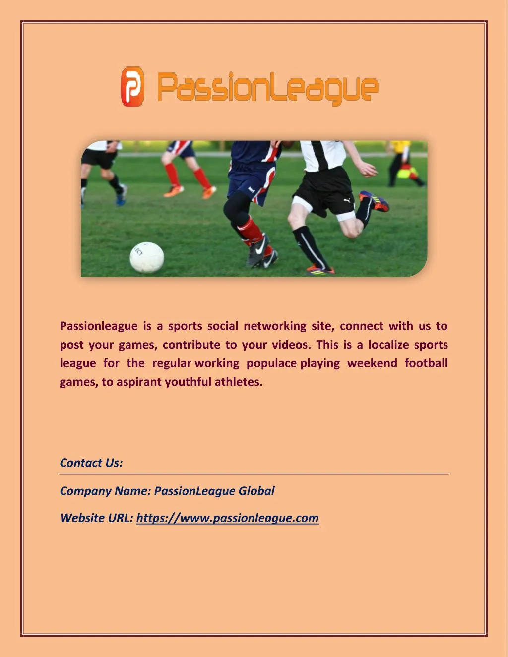 passionleague is a sports social networking site