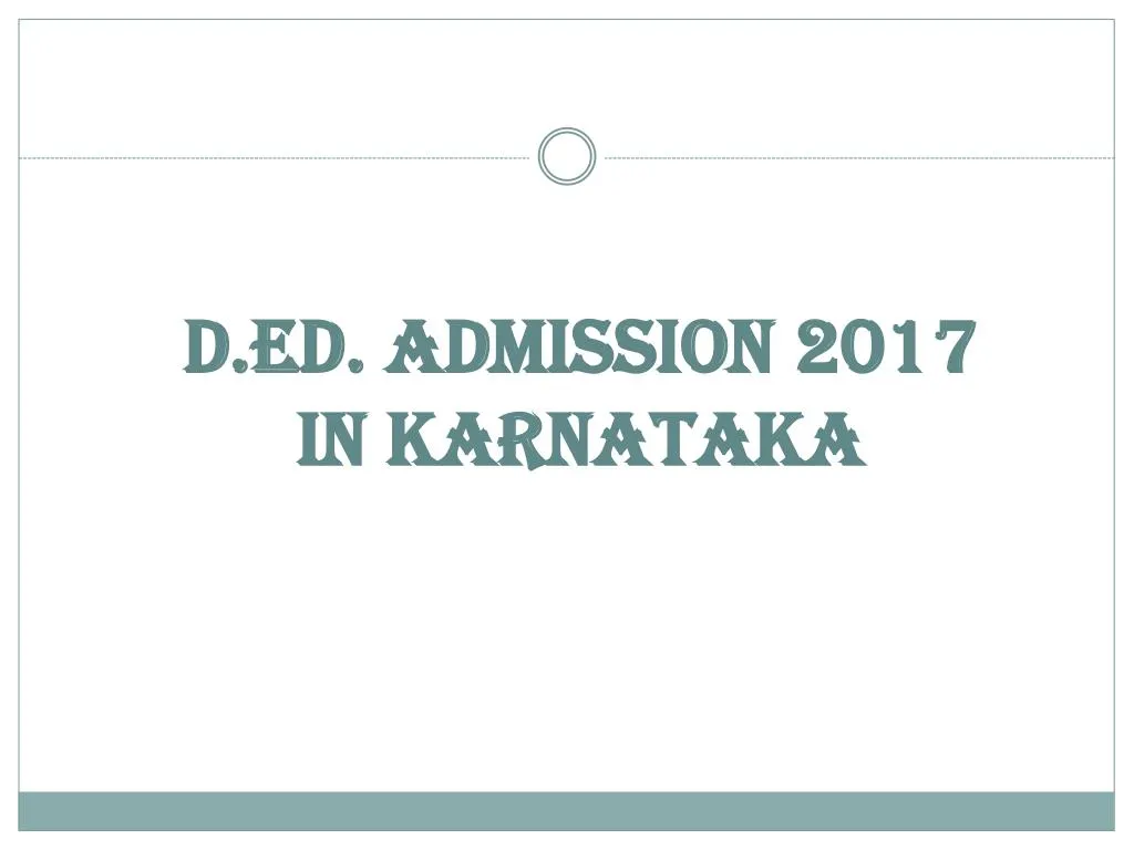 d ed admission 2017 in karnataka
