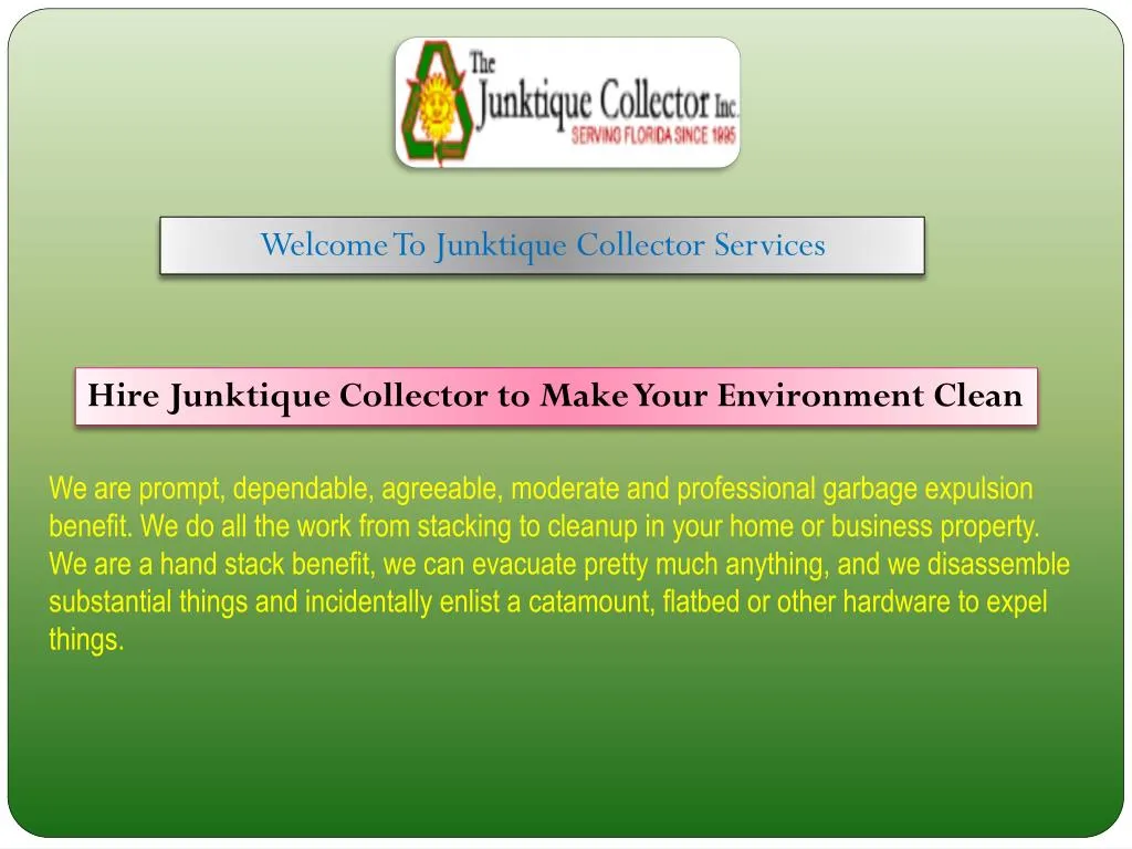 welcome to junktique collector services