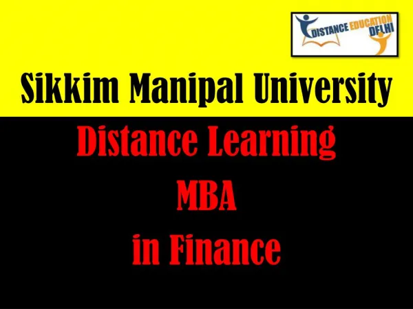 SMU Distance Learning MBA in Finance