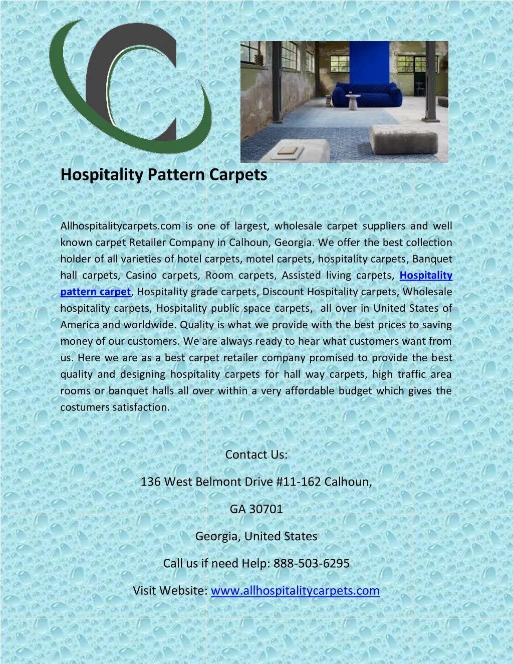 hospitality pattern carpets
