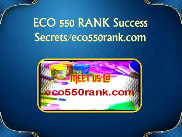 ECO 550 RANK Success Secrets/eco550rank.com