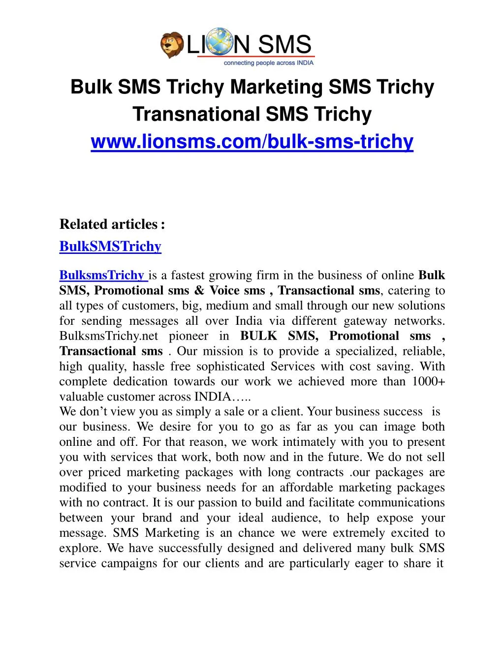 bulk sms trichy marketing sms trichy