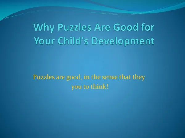 Why Puzzles Are Good for Your Child's Development