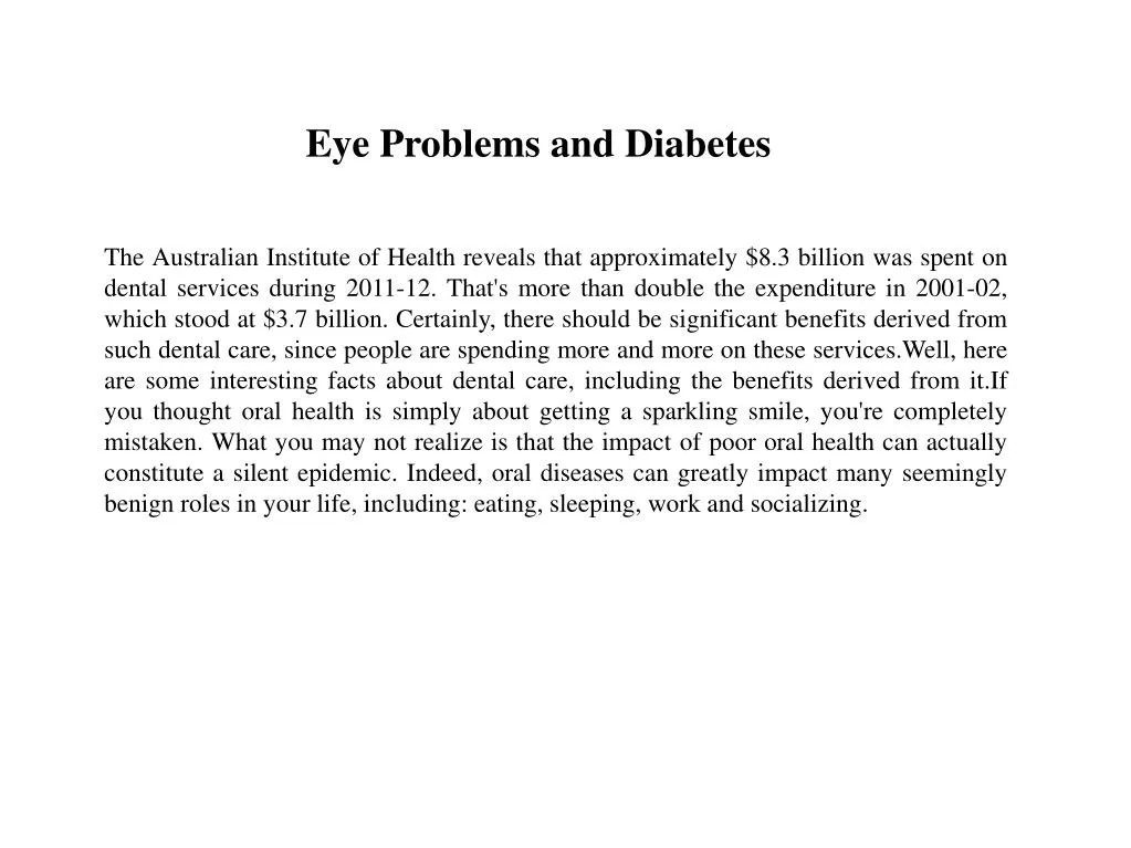 eye problems and diabetes