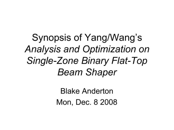 Synopsis of Yang
