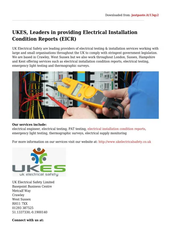 Electrical Installation Condition Reports (EICR)