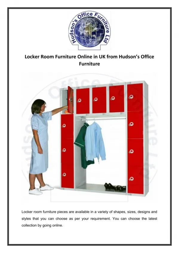 Locker Room Furniture Online in UK from Hudson’s Office Furniture