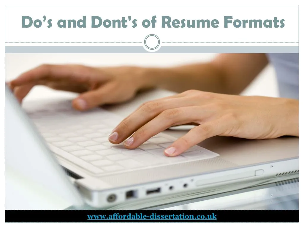 do s and dont s of resume formats