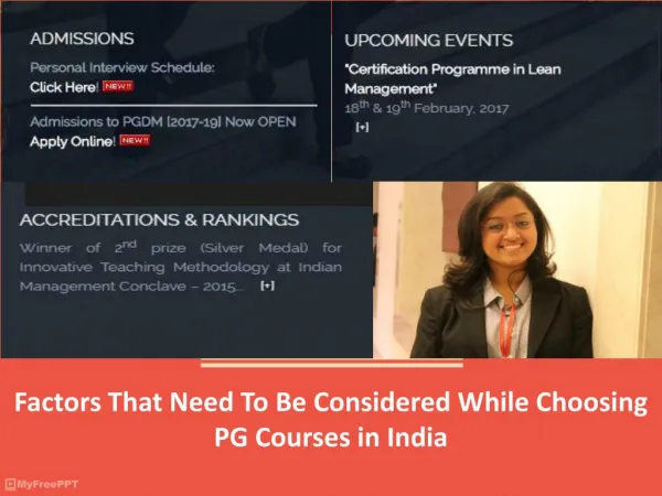 Factors That Need To Be Considered While Choosing PG Courses in India