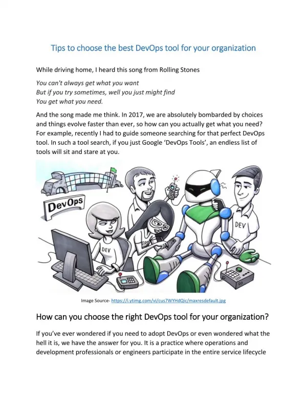 Tips to choose the best DevOps tool for your organization