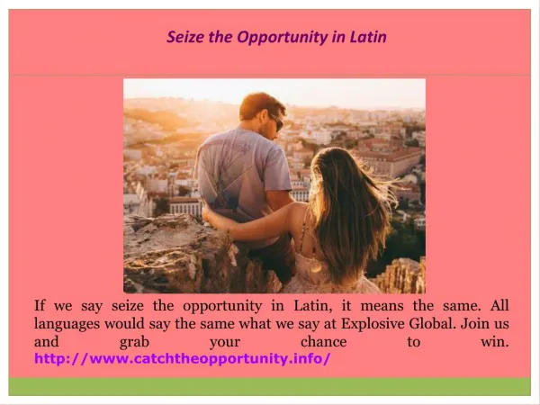 Seize the Opportunity Quotes