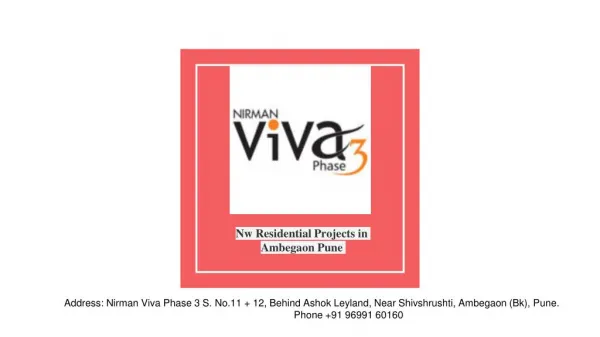 New Residential Projects in Ambegaon pune