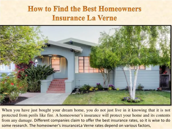 How to Find the Best Homeowners Insurance La Verne